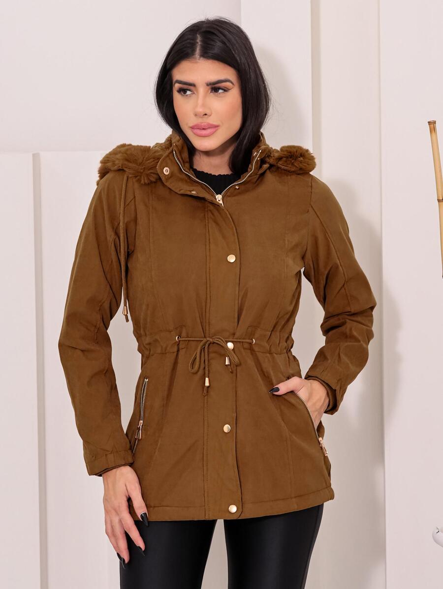 Women Trench Coats - Rust Brown - View 1