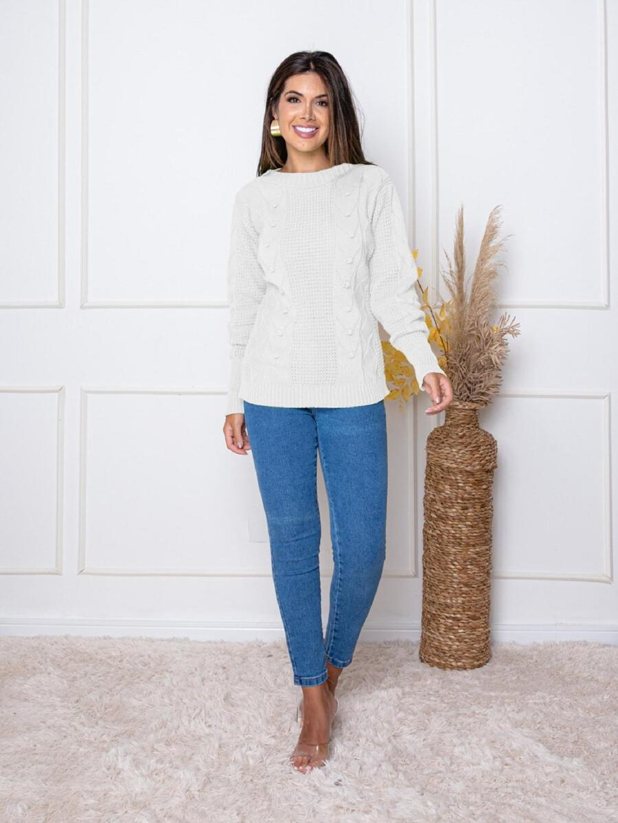 Women Sweaters - 白色 - 查看 1