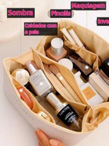 Nécessaire Cosméticos Grande Maquiagem Feminina Espaçosa Maleta organizadora portátil para viagem