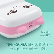 ABS Mini Portable Wireless Rechargeable Kitten Office Thermal Printer With A Roll - Pink - View 8