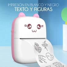 ABS Mini Portable Wireless Rechargeable Kitten Office Thermal Printer With A Roll - Pink - View 7