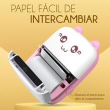 ABS Mini Portable Wireless Rechargeable Kitten Office Thermal Printer With A Roll - Pink - View 6
