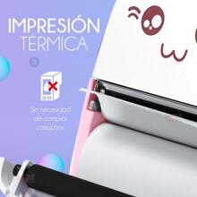 ABS Mini Portable Wireless Rechargeable Kitten Office Thermal Printer With A Roll - Pink - View 9