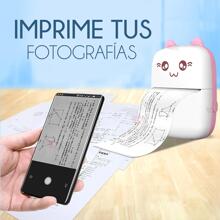 ABS Mini Portable Wireless Rechargeable Kitten Office Thermal Printer With A Roll - Pink - View 5