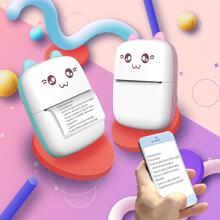 ABS Mini Portable Wireless Rechargeable Kitten Office Thermal Printer With A Roll - Pink - View 2