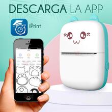ABS Mini Impresora Termica Portatil Inalambrica Recargable De gatito Oficina Con un Rollo - Azul - Ver 10