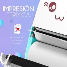 ABS Mini Impresora Termica Portatil Inalambrica Recargable De gatito Oficina Con un Rollo - Azul - Ver 9