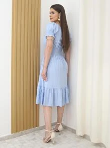 Women Dresses - 淺藍色 - 查看 2