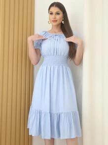 Women Dresses - 淺藍色 - 查看 3