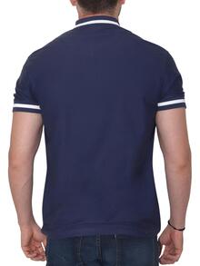Mandarin Collar T-Shirt For Men - Blue - View 2