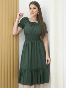 Women Dresses - 軍綠色 - 查看 3