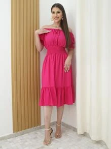 Women Dresses - Hot Pink - View 1
