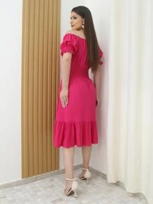 Women Dresses - Hot Pink - View 2