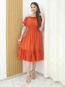 Women Dresses - Camel - View 1