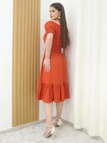 Women Dresses - Camel - View 2