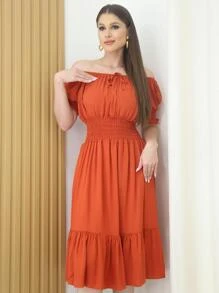 Women Dresses - Camel - View 3