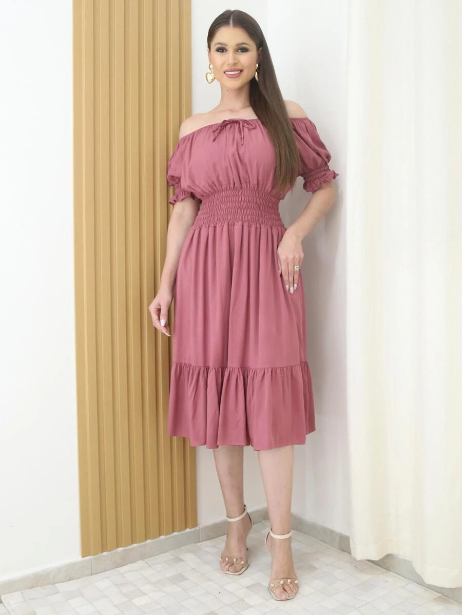 Women Dresses - 乾枯玫瑰色 - 查看 1