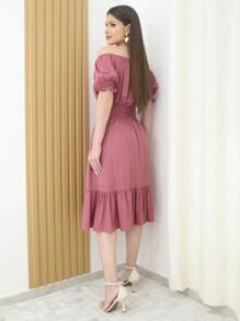 Women Dresses - 乾枯玫瑰色 - 查看 2