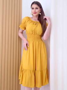 Women Dresses - Mustard Yellow - View 3