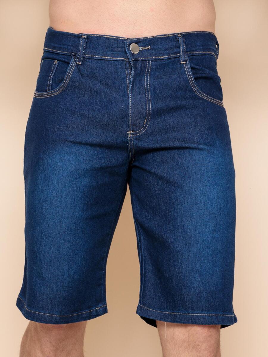 Shorts jeans masculinos - loja de fábrica - Lavagem escura - Visão 1