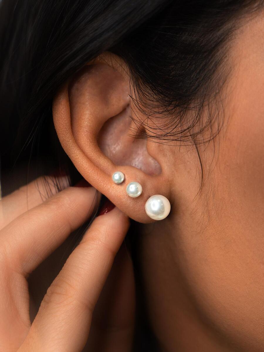 Stud Earrings - trắng - Xem 1