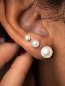 Stud Earrings - trắng - Xem 2