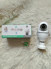 Camera seguranca wifi ip sem fio 360 com encaixe lampada bocal rosca App yoosee ptz - Branco - Visão 1