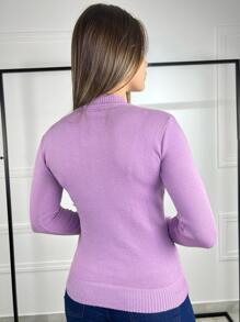 Women Sweaters - Lilac Purple - View 2