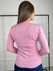 Women Sweaters - Baby Pink - View 2