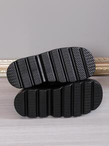 Botas de moda de mujeres estilo punk negro con patrón de telaraña aumentó - Negro - Ver 6