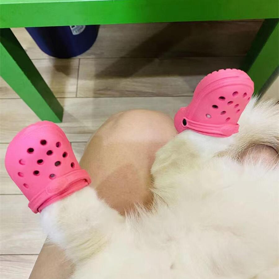 1pair Pet Photography Photo Prop Mini Funny Slippers - Pink - View 1