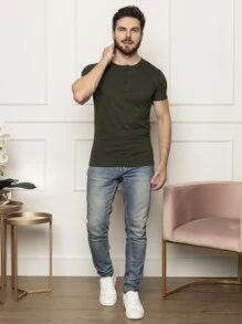 Men T-Shirts & Tanks - Army Green - View 1