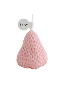 4 chiếc nến thiết kế dâu tây - Màu Hồng baby - Xem 3