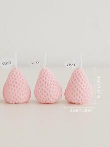 4 chiếc nến thiết kế dâu tây - Màu Hồng baby - Xem 2