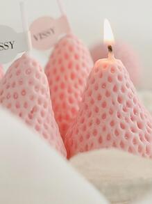 4 chiếc nến thiết kế dâu tây - Màu Hồng baby - Xem 5