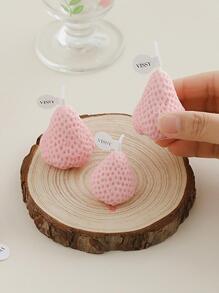 4 chiếc nến thiết kế dâu tây - Màu Hồng baby - Xem 4