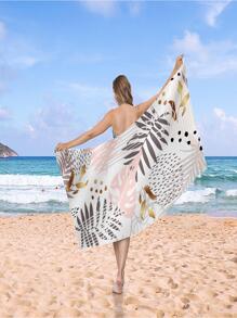 1入組熱帶圖案沙灘巾 - 彩色 - 查看 4