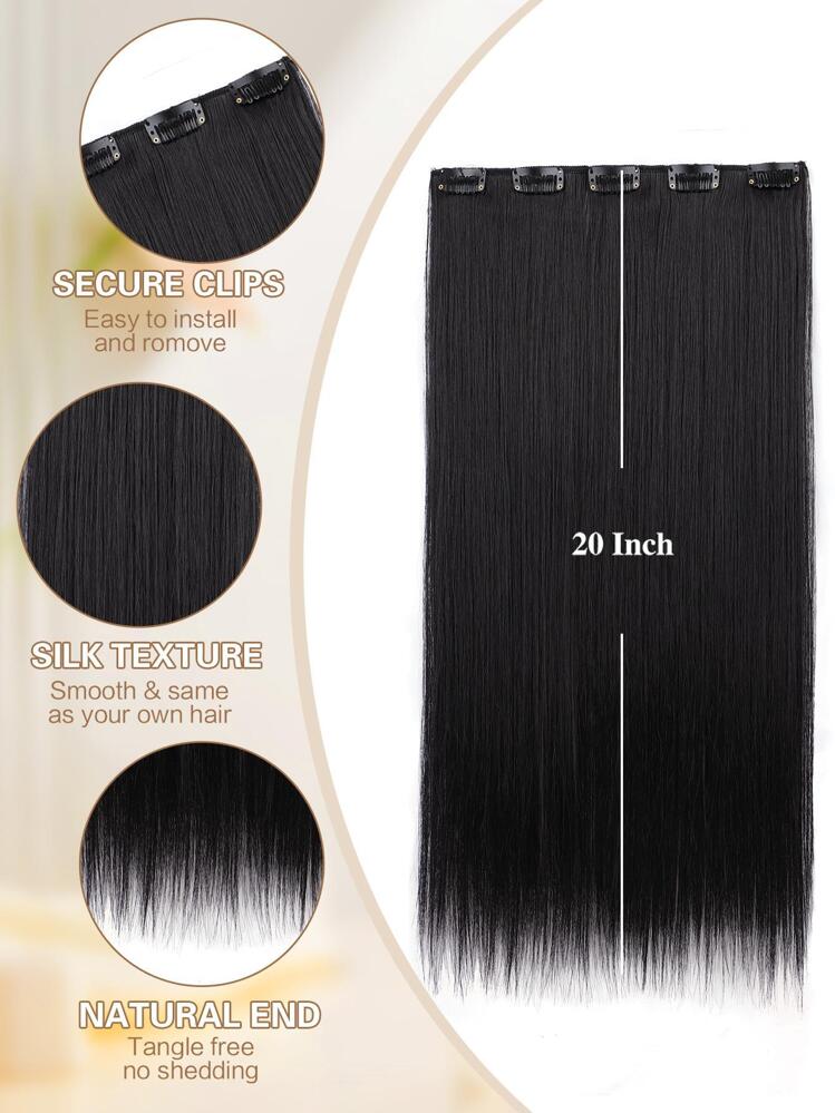 nimoki 5pcs/Set 20-Inch Straight Clip-In Hair Extensions  display picture 1