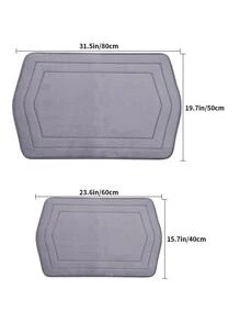 1 tấm thảm nhà tắm thấm nước đơn giản màu trơn - Màu Xám nhạt - Xem 4