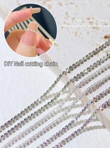 Trang trí nghệ thuật làm móng thiết kế dạng chuỗi, 3 hạt kim loại bạc trang trí móng tay thủ công đồ trang sức phụ kiện làm móng nghệ thuật móng tay đá quý flash trang trí móng tay tự làm, trang trí móng tay có thể cắt được, đá quý flash kim loại đơn giản và đa năng cho móng tay, trang trí hình dạng nghệ thuật làm móng tay kết cấu kim loại Y2k, đá quý trang trí móng tay giả phụ kiện làm móng đá quý làm móng - Bạc - Xem 2