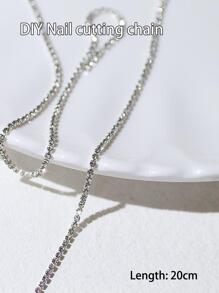 Trang trí nghệ thuật làm móng thiết kế dạng chuỗi, 3 hạt kim loại bạc trang trí móng tay thủ công đồ trang sức phụ kiện làm móng nghệ thuật móng tay đá quý flash trang trí móng tay tự làm, trang trí móng tay có thể cắt được, đá quý flash kim loại đơn giản và đa năng cho móng tay, trang trí hình dạng nghệ thuật làm móng tay kết cấu kim loại Y2k, đá quý trang trí móng tay giả phụ kiện làm móng đá quý làm móng - Bạc - Xem 1