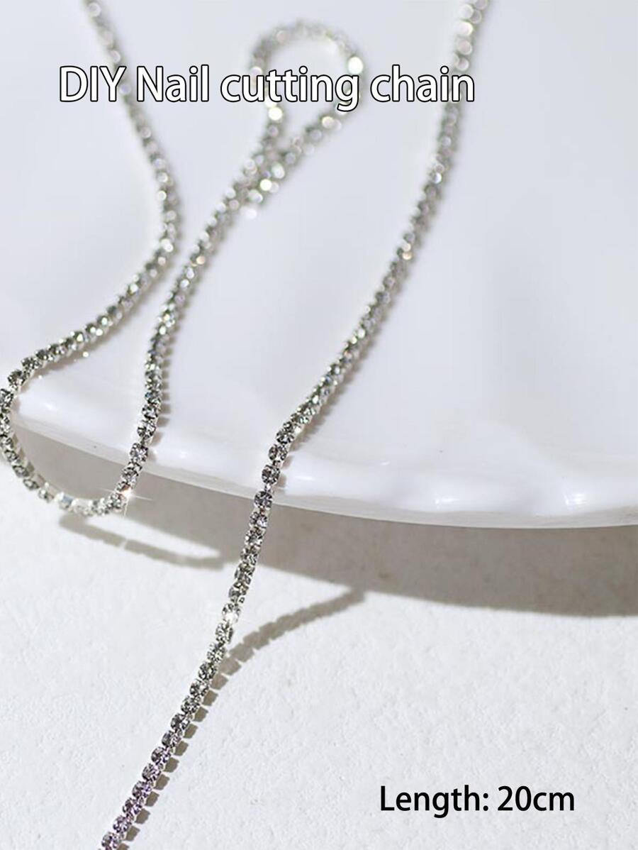 Trang trí nghệ thuật làm móng thiết kế dạng chuỗi, 3 hạt kim loại bạc trang trí móng tay thủ công đồ trang sức phụ kiện làm móng nghệ thuật móng tay đá quý flash trang trí móng tay tự làm, trang trí móng tay có thể cắt được, đá quý flash kim loại đơn giản và đa năng cho móng tay, trang trí hình dạng nghệ thuật làm móng tay kết cấu kim loại Y2k, đá quý trang trí móng tay giả phụ kiện làm móng đá quý làm móng - Bạc - Xem 1
