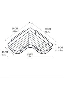 1pc Plain Wall Mounted Bathroom Storage Rack - Black - View 6