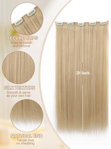 nimoki 5PCS Clip In Hair Extensions Long Straight Synthetic Clip On Hairpiece For Women