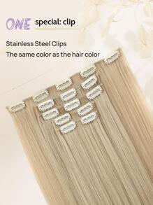 nimoki 5PCS Clip In Hair Extensions Long Straight Synthetic Clip On Hairpiece For Women
