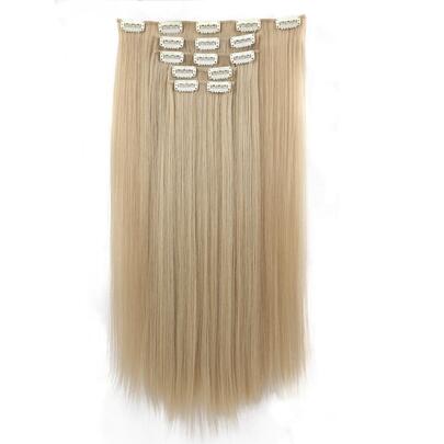 nimoki 5pcs Clip-In Hair Extensions, Long Straight, Synthetic Fiber Material, For Women