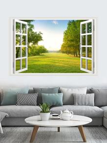 1pc Landscape Pattern Wall Sticker,Posters,Stickers,Wall Art,Spring Decoration Items Refresh Your Home,Rama Decoration Stickers - Multicolor - View 3