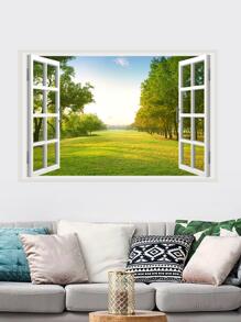 1pc Landscape Pattern Wall Sticker,Posters,Stickers,Wall Art,Spring Decoration Items Refresh Your Home,Rama Decoration Stickers - Multicolor - View 2