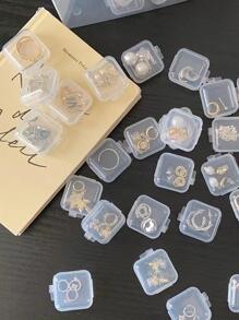 Hộp đựng trang sức trong suốt cầm tay mini 50 cái, Hộp đựng đa chức năng - Trong sáng - Xem 5