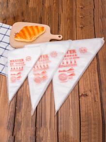 100 个/包一次性裱花袋，随机图案蛋糕装饰糕点奶油糖霜袋，烘焙工具 - 無色 - 查看 1